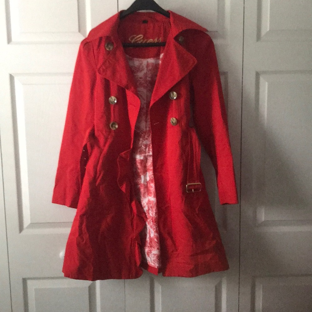 Red Guess Trench Coat
